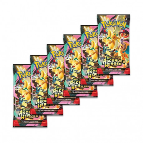 Trading Card Game - Pokémon TCG Mega Evolution Ascended Heroes Booster Bundle 6 Packs + Energy Cards