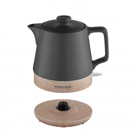 Electric Kettle - CONCEPT RK0062 1 L 1200 W Anthracite, Wood