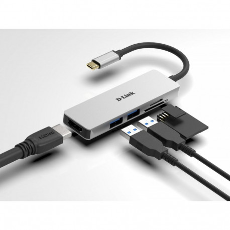 D-Link USB-jaotur DUB-M530 USB-C + USB 3.0 + HDMI + S
