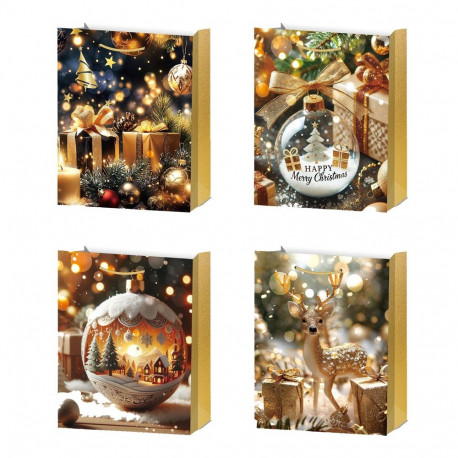 Gift bag XMAS GOLD L, 31x40x12cm, mix
