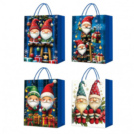 Gift bag XMAS ELF L, 31x40x12cm, mix