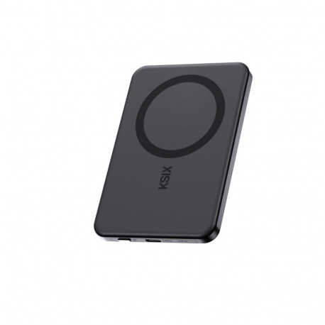 Ksix Powerbank Magslim 5000 mAh Magnetic USB-C PD 20W Digital display Black