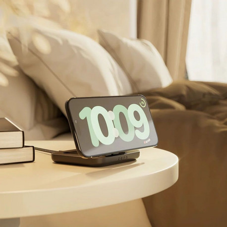 Juhtmevaba laadija Zens Qi2 nightstand charger, must