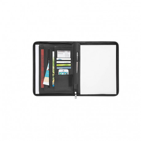 Mapp A4 Wedo Accento 25.5x4.5x33.5 cm, kirjaplokk, tõmblukuga, kunstnahast, must