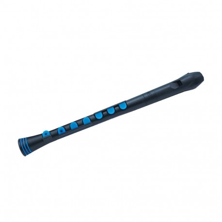NUVO Recorder+ soprano recorder, black and blue