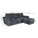 Corner sofa bed INGMAR anthracite