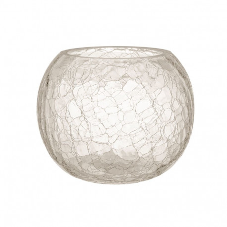 Candle holder CRACK D15xH12,5cm glass