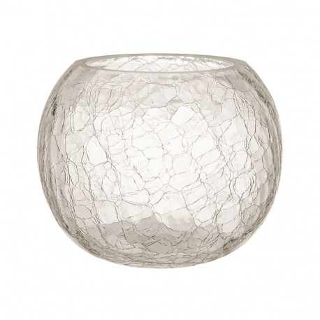 Candle holder CRACK D20xH15,5cm glass