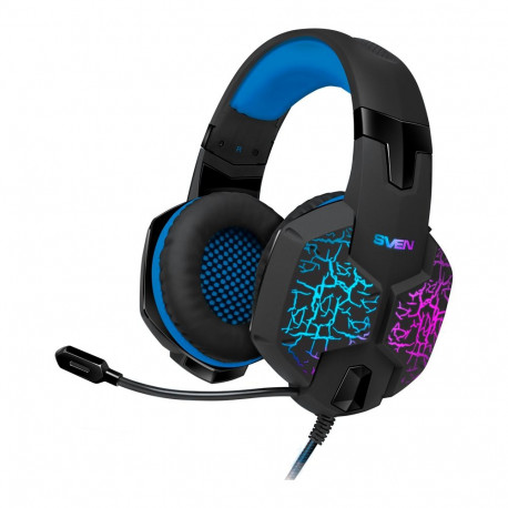 Gaming headphones with microphone SVEN AP-U980MV black-blue (USB, LED, 7.1)