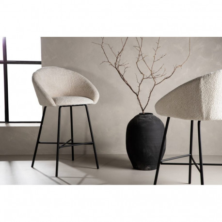 Baaritool VELVET, valge/must