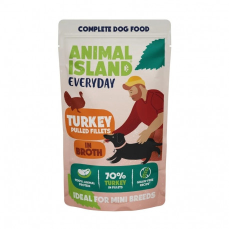 ANIMAL ISLAND Everyday Turkey pulled fillets in broth - wet dog food - 150g