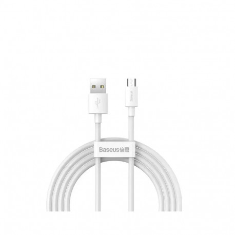 Baseus Simple Wisdom andmeedastus- ja laadimiskaabel | USB-A - Micro USB | 10W | 1,5m | valge | 2 tk