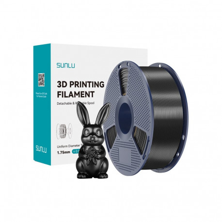 3D Printing Filament - Sunlu PLA+ Silk Filament, Dimensional Accuracy ±0.02 mm, Black