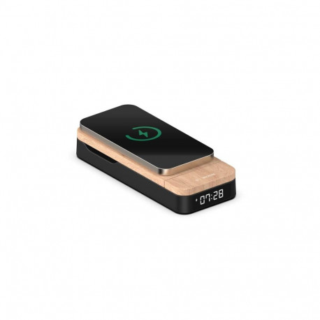 Alarm Clock - THOMSON Foldable 3-In-1 Charger Wood/Black