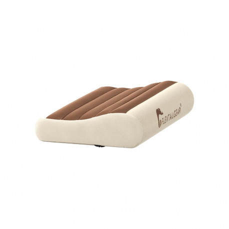 Travel Pillow - Flextail Zero Pillow Inflatable With Memory Foam Support Brown