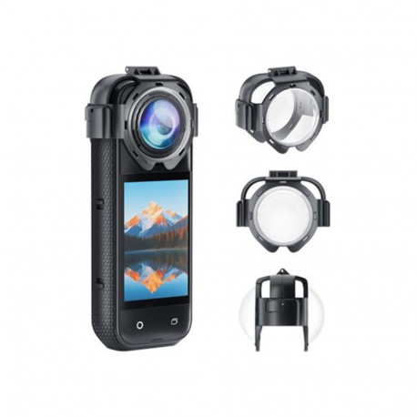 Camera Lens Cover - Puluz Insta360 X5 9H Tempered Glass Snap-On Protection