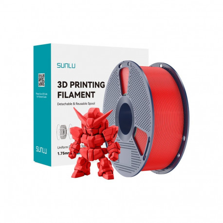 3D Printing Filament - Sunlu PLA+ 2.0 1.75 mm, 53.4 MPa, 300 mm/s - Red