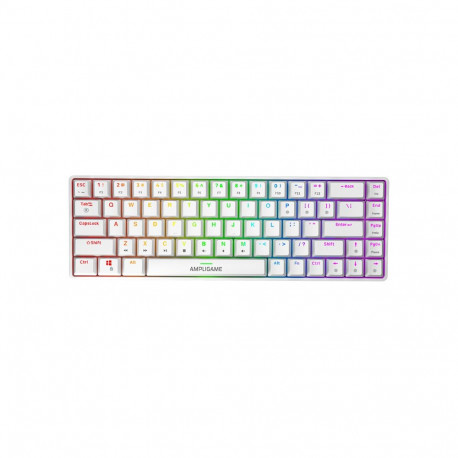 Mechanical Keyboard - Fifine GK1W 65% RGB, Linear Red, Hot-Swappable, White