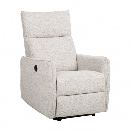 Recliner armchair LANDO with electric mechanism, light grey