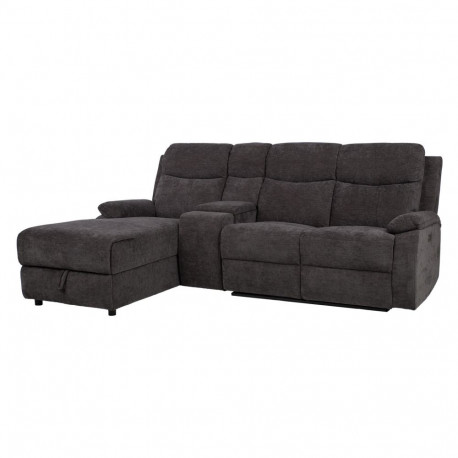 Nurgadiivan PROVENCE VN 225x164xH99cm, elektriline/manuaalne recliner, tumehall