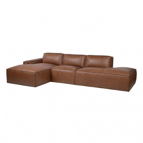 Corner sofa BURTON LC brown leather