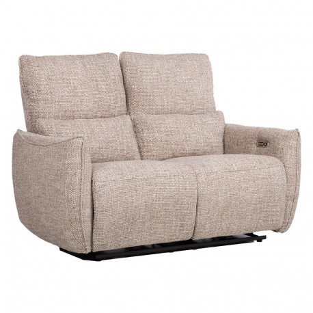 Recliner sofa BASTIAN 2-seater, with electric mechanism, beige