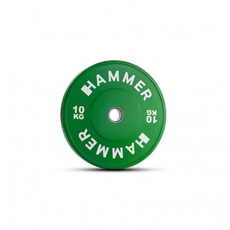 Raskusketas HAMMER Bumper Plate, Green, 50mm, 10 kg