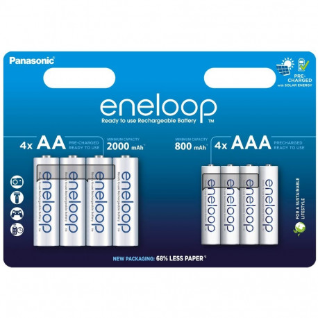 Rechargeable Battery - PANASONIC ENELOOP 4x AA 2000 mAh + 4x AAA 800 mAh