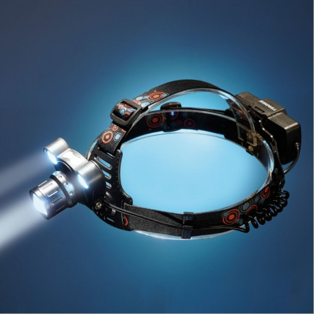tiross Tiross Galvas lukturis uzladejams ar 10W CREE LED + 2x1W COB LED gaismas fokuss