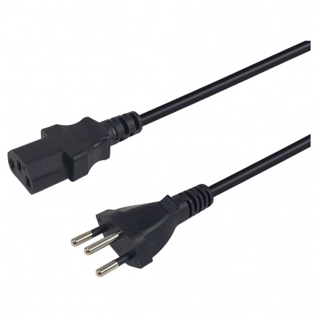 "Equip Stromkabel C13 ->T12 Bu/St schwarz 3.00m PVC"