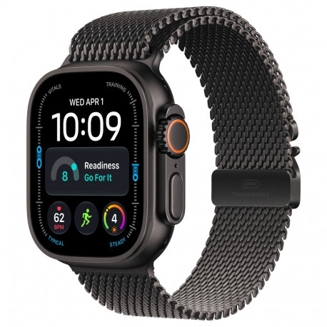 Apple Watch Ultra 4 titaan Cellular 49mm M, Milano stiilis titaanrihm, must