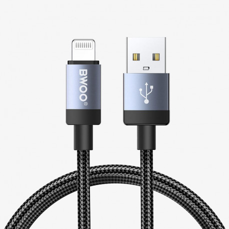 BWOO BO-X401L braided cable USB-A - Lightning 1m Fast Charging 3A black