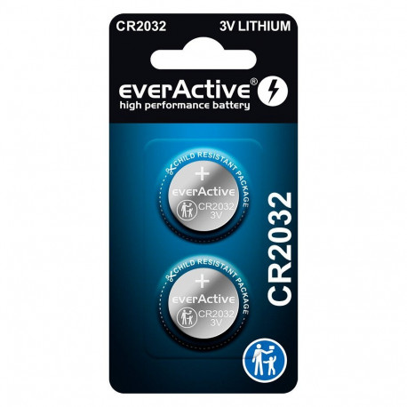 Battery - everActive CR2032 Lithium 3.2mm x 20mm Blister 2 pcs
