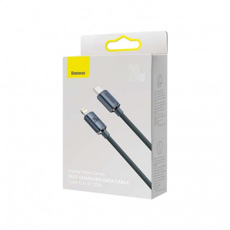 Cable - Baseus Crystal Shine USB-C to Lightning 20W 2m Black