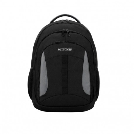 Backpack - Wittchen 15.6" Laptop Backpack With Padded Compartment, Multiple Pockets, Black