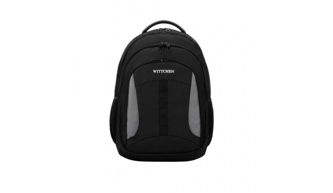 Backpack - Wittchen 15.6" Laptop Backpack With Padded Compartment, Multiple Pockets, Black