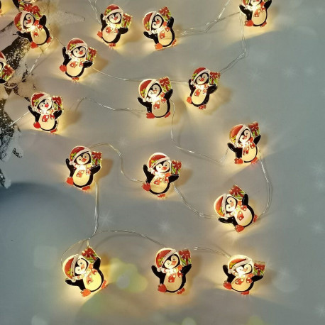 Decorative LED Light - Lampki Pingwin BAT Modee 0.9m 10LED Warm White Penguins