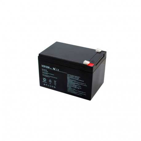 Battery - Vipow AGM 12V 12Ah VRLA For UPS, Alarm Systems, Electronic Devices Black