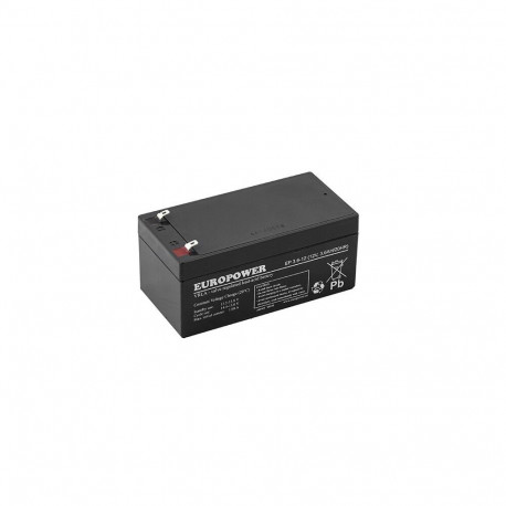 Battery - AGM EUROPOWER EP 12V 3.6Ah Sealed Lead-Acid Battery Black