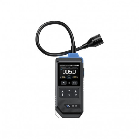 Gas Detector - FNIRSI GD-02 Combustible Gas 0–50,000 ppm, 36 cm Probe, 2-Inch IPS Display, 1500 mAh