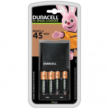 Battery Charger - Duracell CEF27 2/4 NiMH R6/AA R03/AAA LED Indicator Black