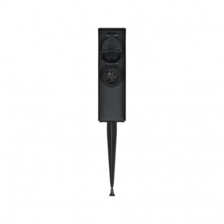 Outdoor Electrical Socket Post - DPM FMG0002 2-Socket 3680 W IP44 Garden Power Pedestal, Black