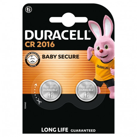 Battery - Duracell CR2016 3V Lithium Coin Cell, 2 Pcs