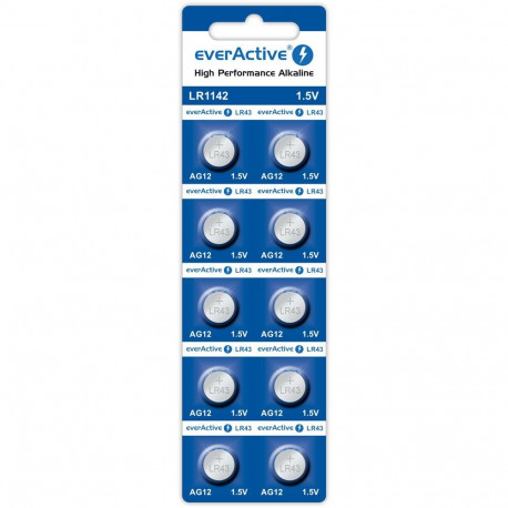 Battery - everActive G12 10Pcs Alkaline LR1142 LR43 1.5V