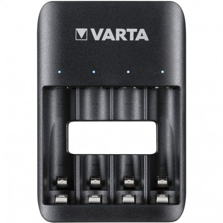 Battery Charger - Varta USB Quattro 57652, Charges 4 Ni-MH AA/AAA Batteries, Micro USB, Black