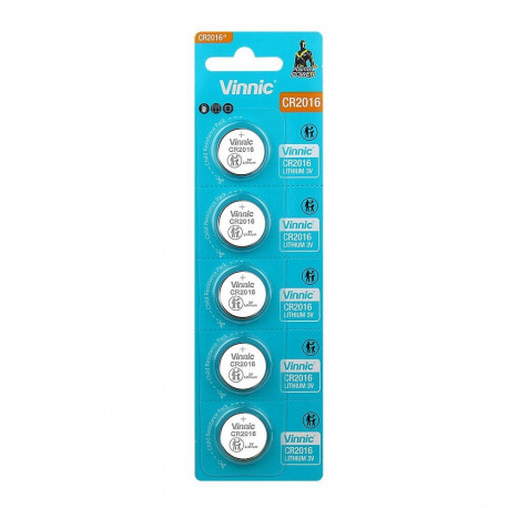 Battery - Vinnic CR2016 3.0V 20mm 5Pcs