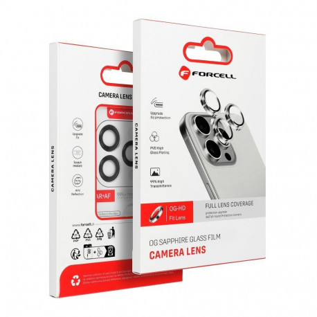 Camera glass to iPhone 16e / 17e Forcell Premium silver
