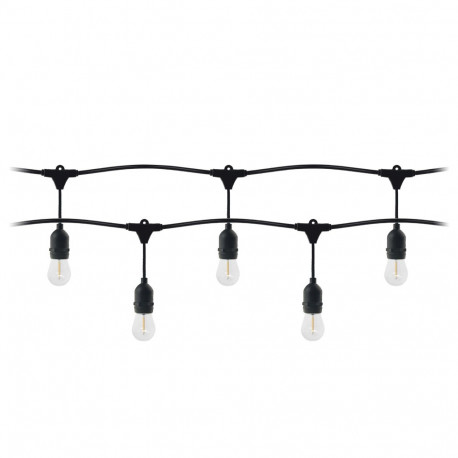 Girlanda valguskett - 1 juhe 10 m (10 pesa) + 10 LED-pirni 1W E27, 3000K + 1 pirn tasuta