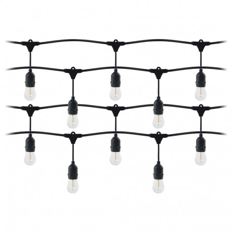 girlanda valgustusega - 1 nöör 20 m (20 pesa) + 20 LED-pirni 1W E27, 3000K + 1 pirn tasuta