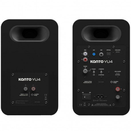Active Speaker - Kanto Audio YU4 110 W RMS Bluetooth 5.3 Optical RCA USB-C Black